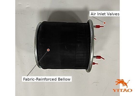 High-Cycle Tested Bus Air Bellow with Crimped Steel End Plate and Dual Valves for Transit Shuttle Fleet