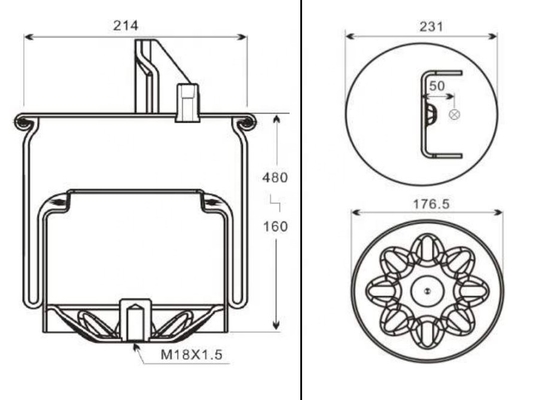 Trs-220SCN λαστιχένια κυλώντας άνοιξη αναστολής ανοίξεων αέρα λοβών για το φορτηγό