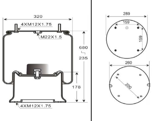 Firestone W01-M58-6364 813MB σύστημα αναστολής ανοίξεων αέρα για το φορτηγό 1723269 Scania
