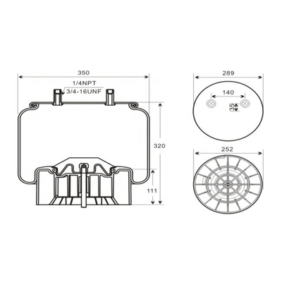 Βαρέων καθηκόντων αερόσακοι Goodyear 1R14-171 W01-358-8091 για Hendrickson