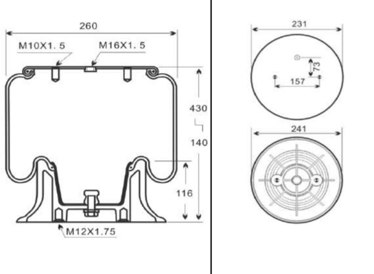 Άνοιξη αέρα Contitech ανοίξεων αέρα φορτηγών 50046 W01-M58-6251 για τη SAF 503513061 φορτηγών