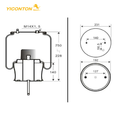 Άνοιξη αναστολής αέρα ρυμουλκών 1df20a-2 Goodyear 1R11-185 566-22-3-859 1440305 για το λεωφορείο Scania